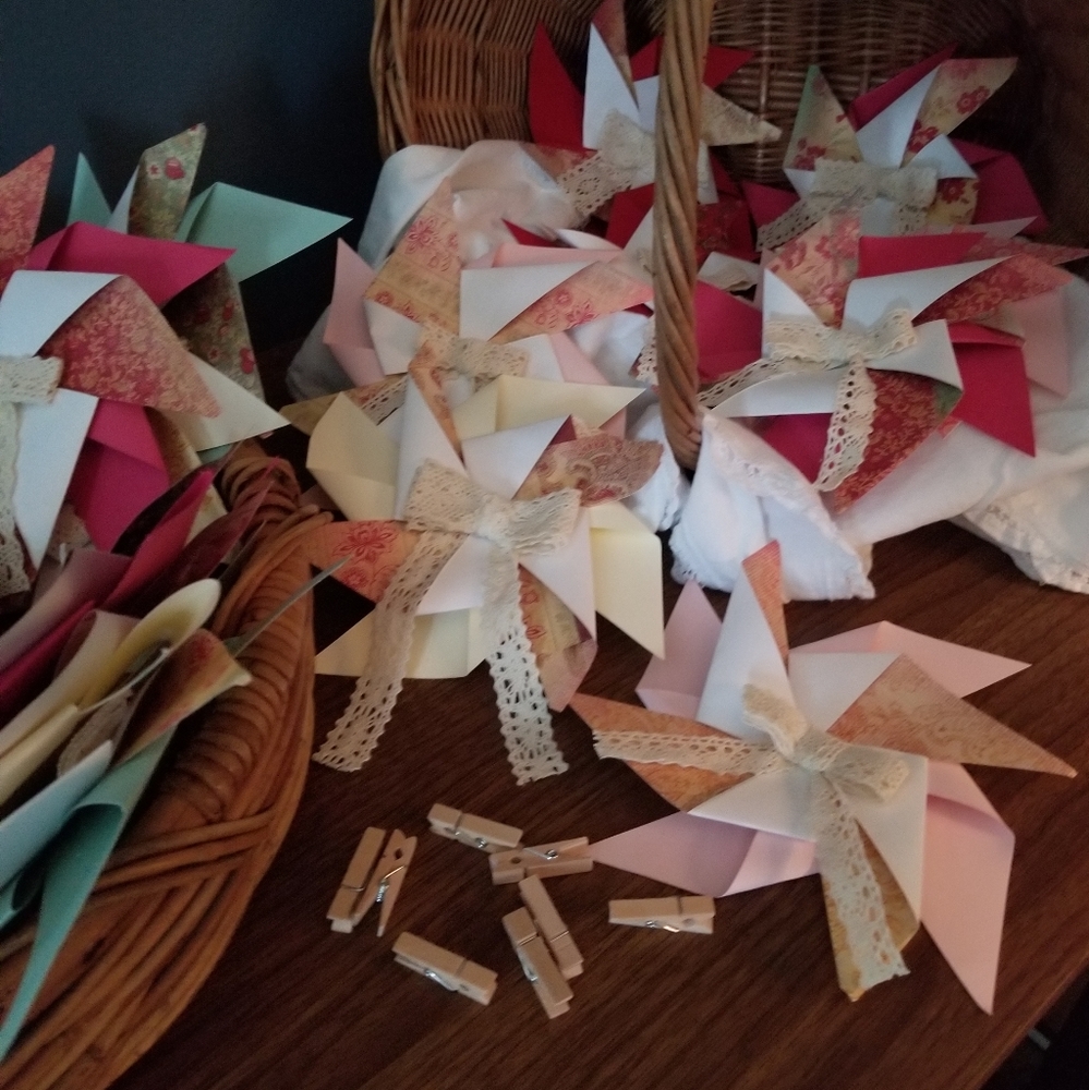 (20) Handmde/Custom Pinwheels inspired by Antique, Vintage, Houswarming, Spa etc